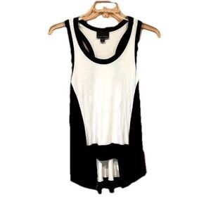 Atina Cristina Size M Black White Hi Low Dressy Tank Top
